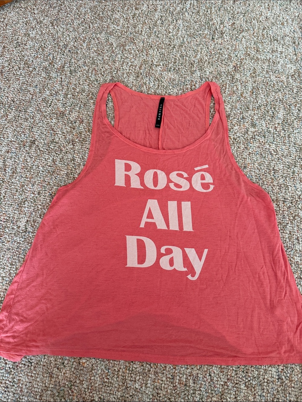 Triumph Coral Graphic Tank Top - "Rosé All Day"